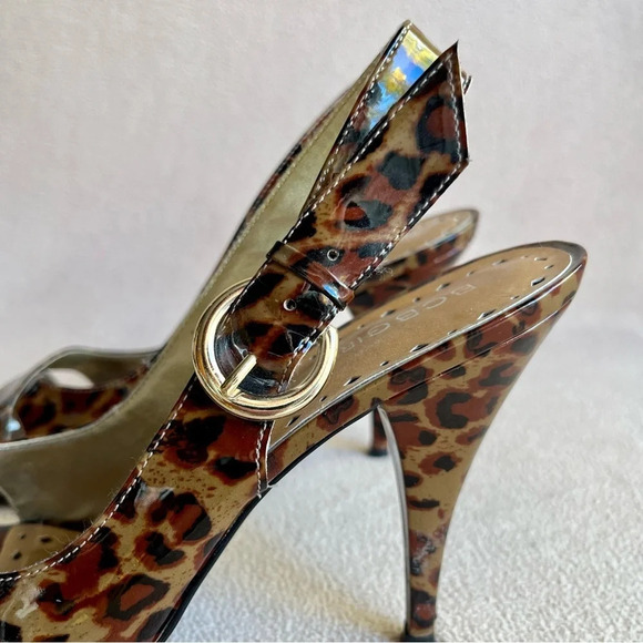 BCBG Leopard Print Slingback Peep-toe Heels women’s 9 - Picture 4 of 6